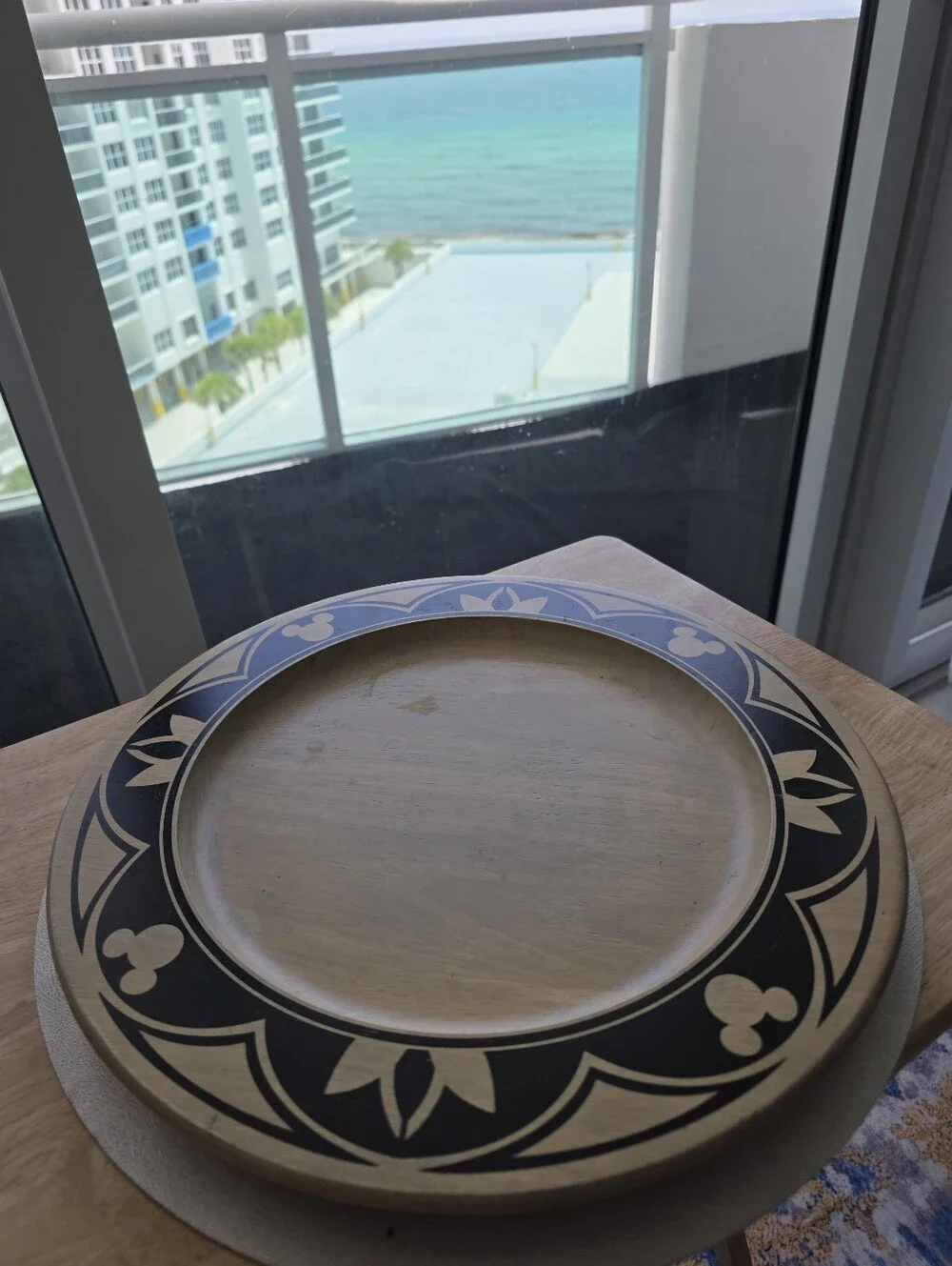 Disney Parks Mickey Mouse Wooden Decorative Charger Plate / Serving Tray, 14 Inc